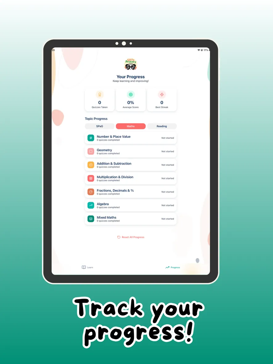 Bamboo Brain SATs maths revision screen