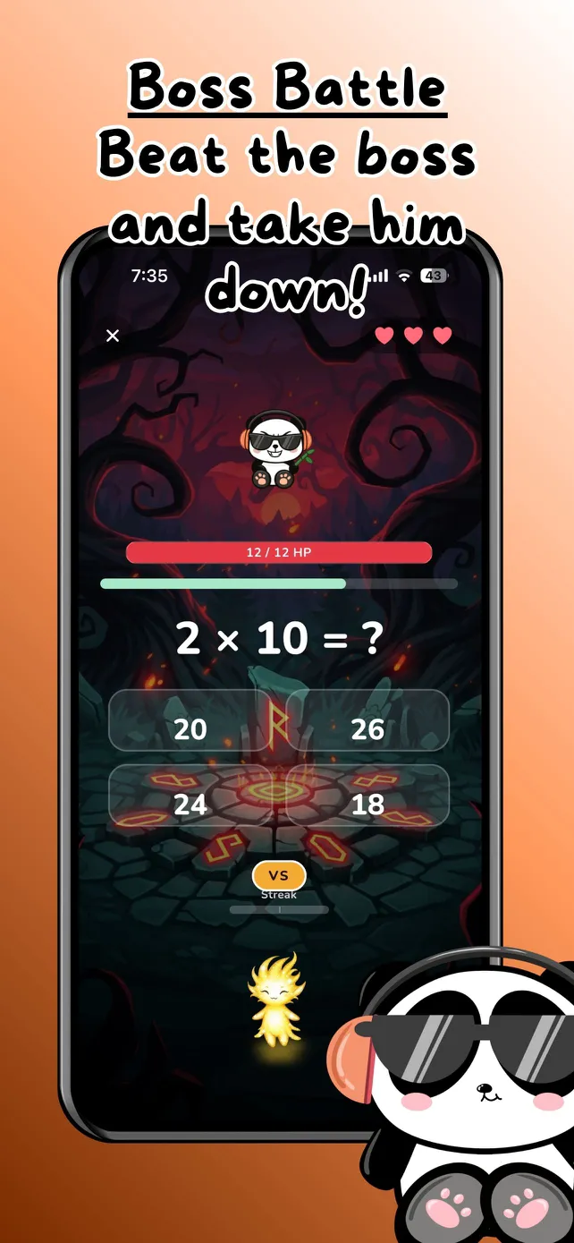 Bamboo Timestables progress tracking screen