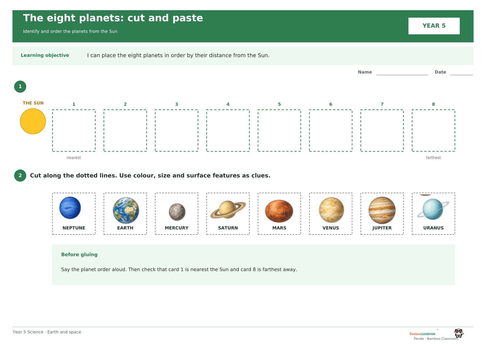 Preview of Planets: Cut and Paste