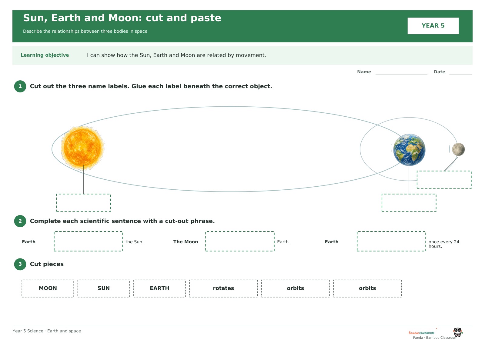 Preview of Solar System: Cut and Paste