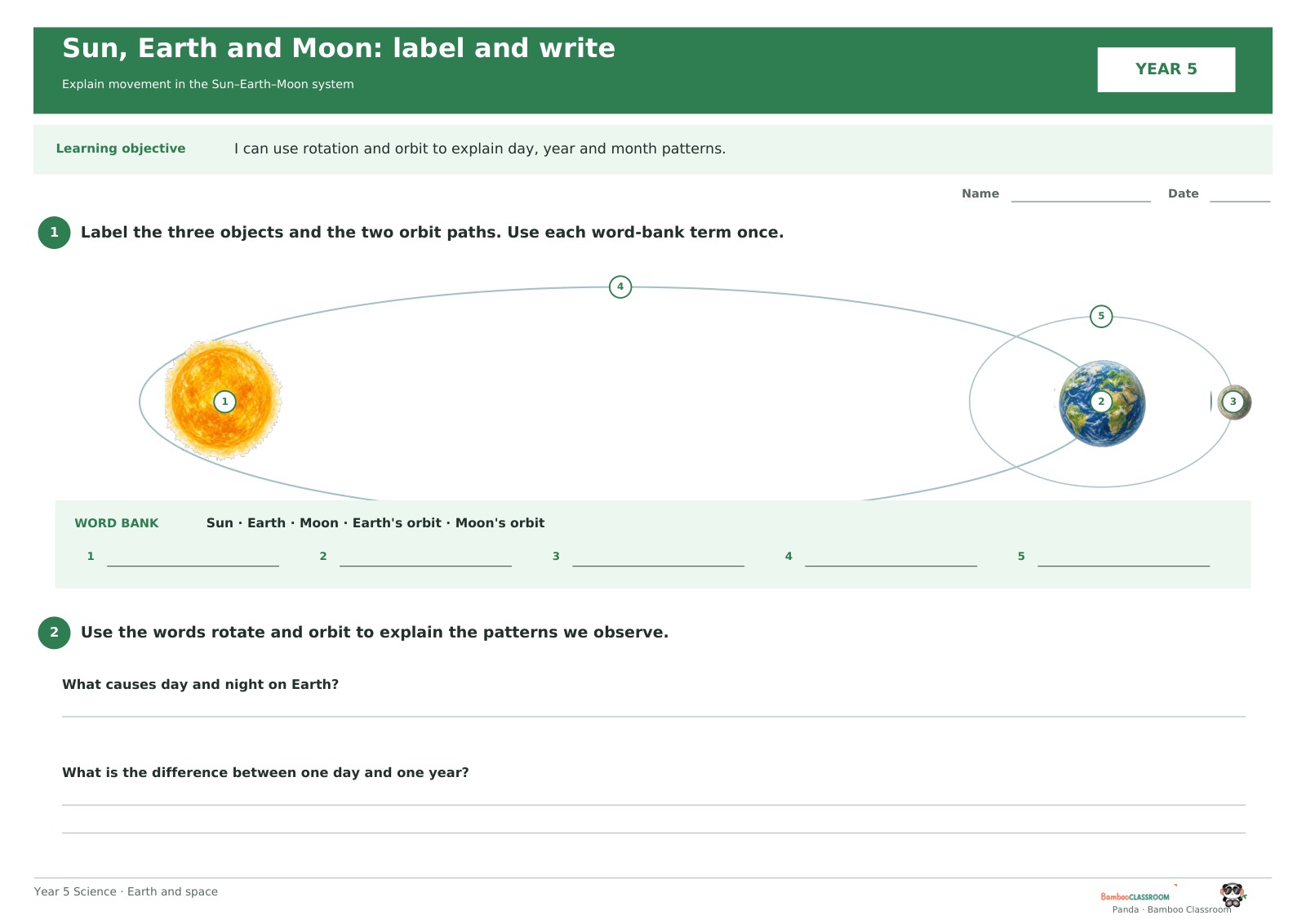 Preview of Solar System: Label and Write