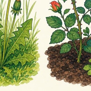 Green leaves and stems